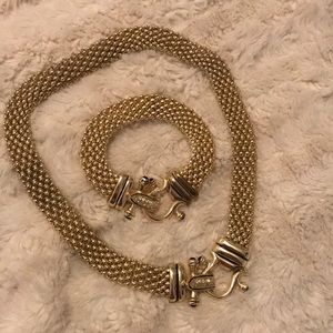 Gold Mesh Black Onyx CZ